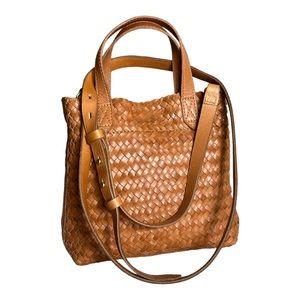 Madewell The Small Transport Crossbody Woven Leather Edition Burnished Caramel